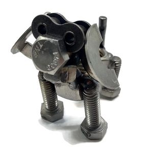 Scrap Metal Art Welded Floppy Eared Dog Figurine